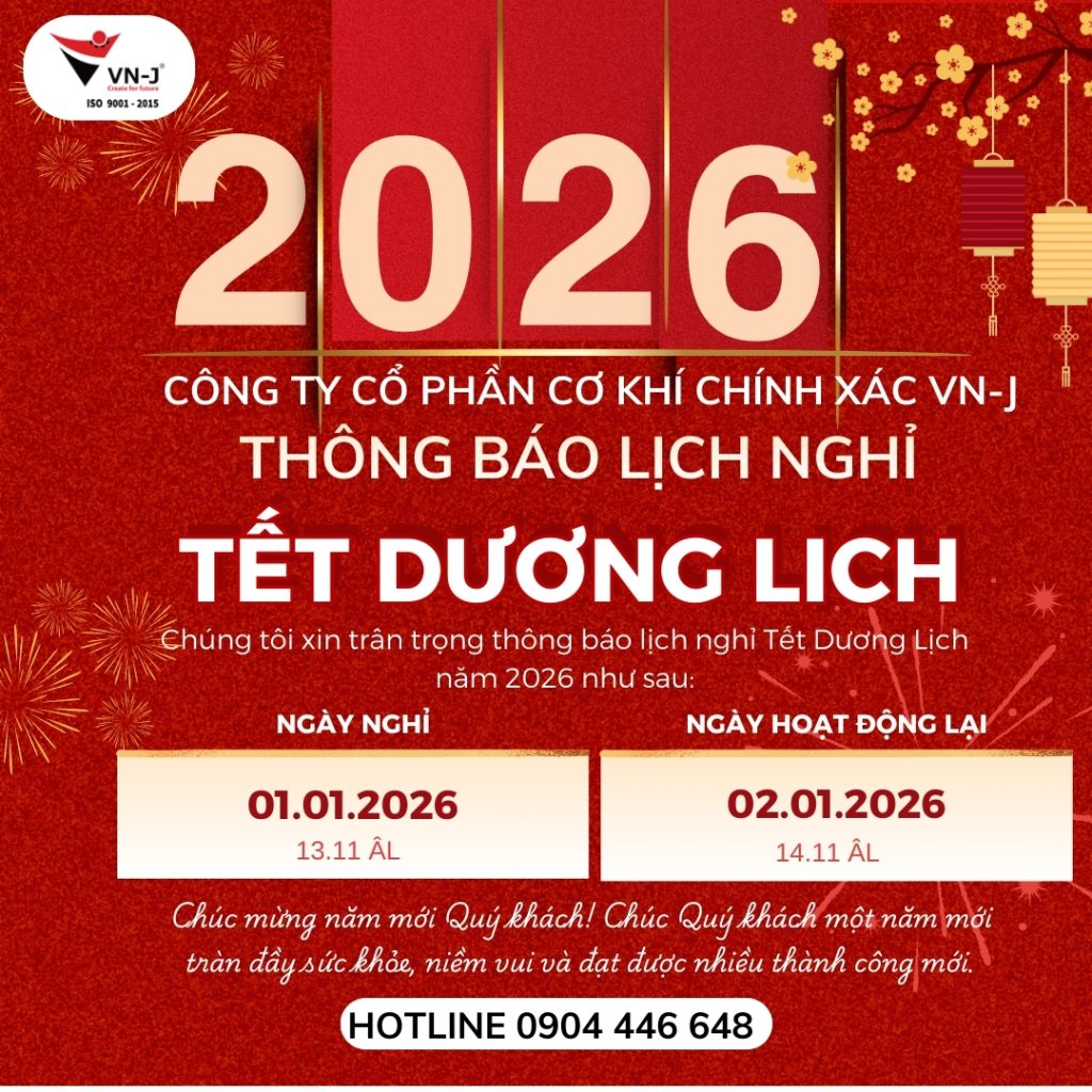 Thiệp thông báo nghỉ tết dương lịch 2026