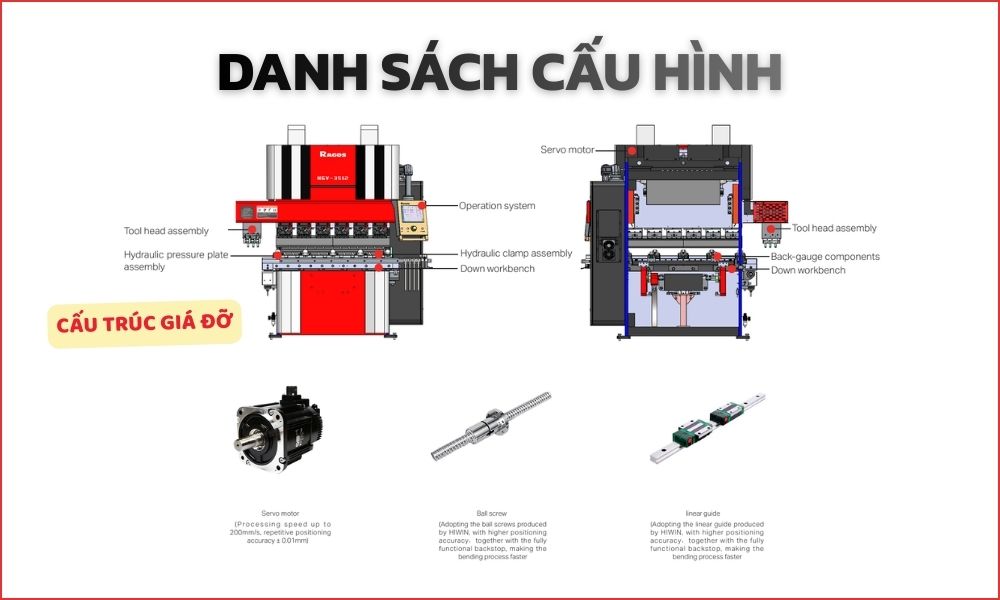 Danh sách cấu hình của máy chấn CNC NGV-3512