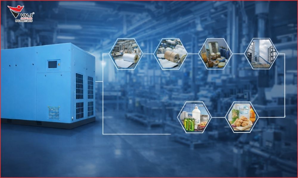 Máy nén khí trục vít áp suất thấp được dùng để làm gì?